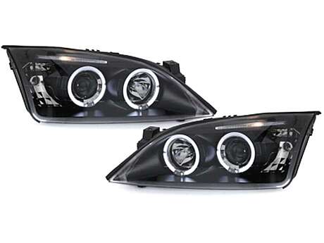 Angel Eyes Headlights suitable for FORD Mondeo Mk3 (2000-2007) Black