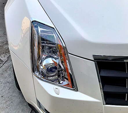 Chrome headlight covers IDFR 1-CD501-01C for Cadillac CTS 2008-2014
